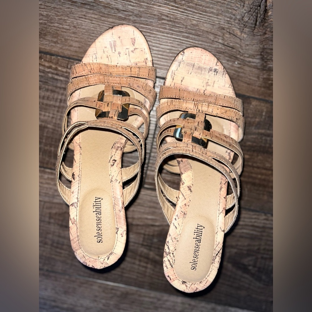 Sole Senseability Justin Cork Wedge Sandals